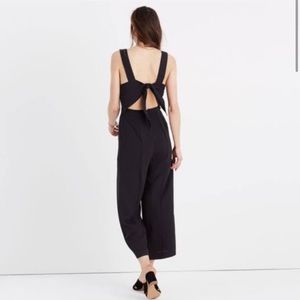 Madewell Apron Tie Back Jumpsuit, NWT, Black, 12
